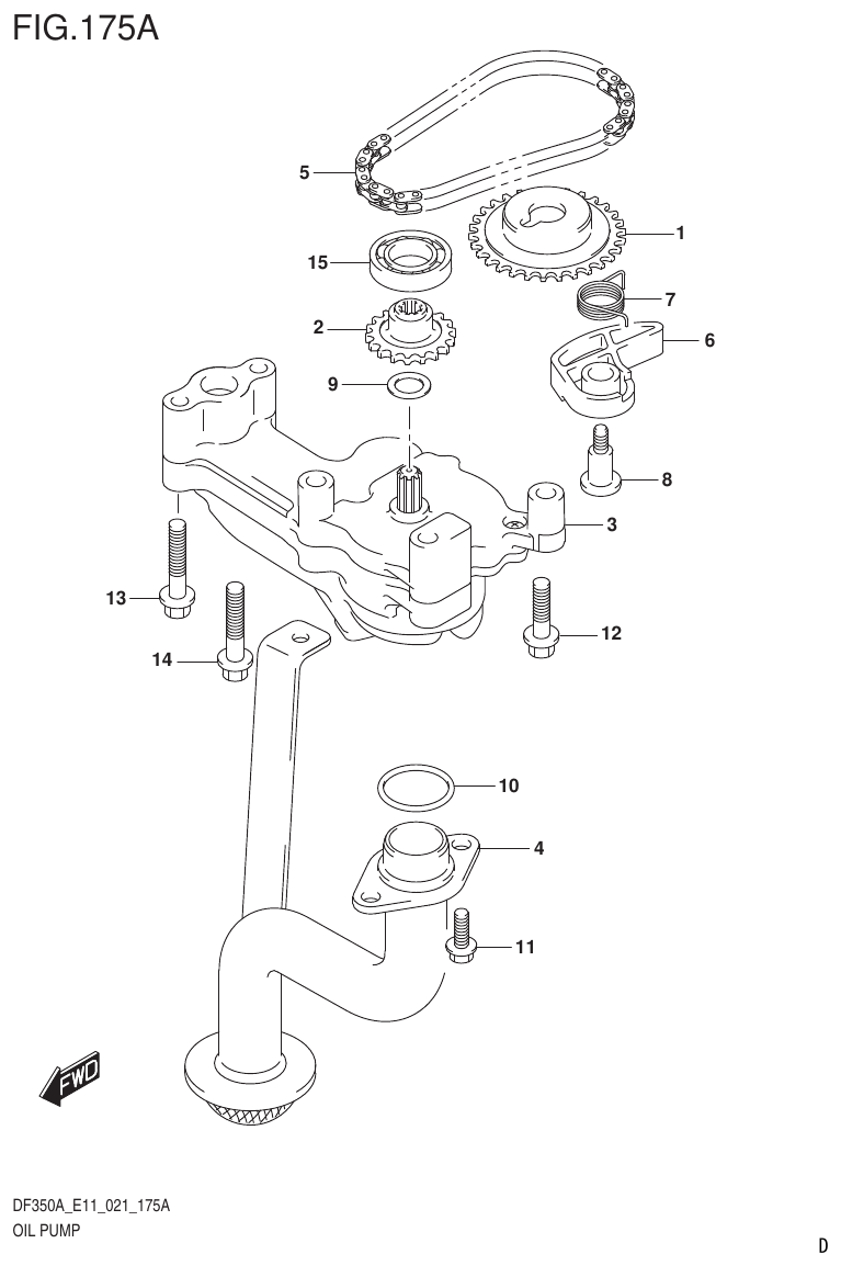Suzuki DF325A, DF300B OIL PUMP parts diagram
