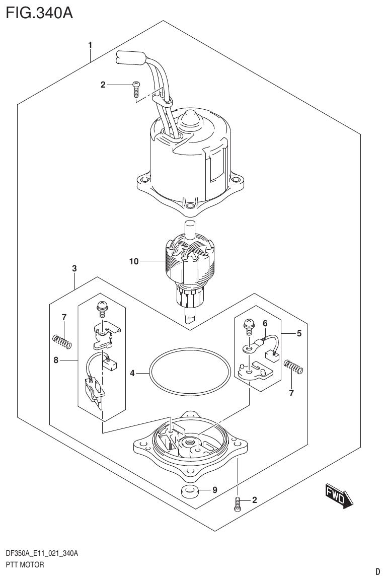 Suzuki DF325A, DF300B PTT MOTOR parts diagram