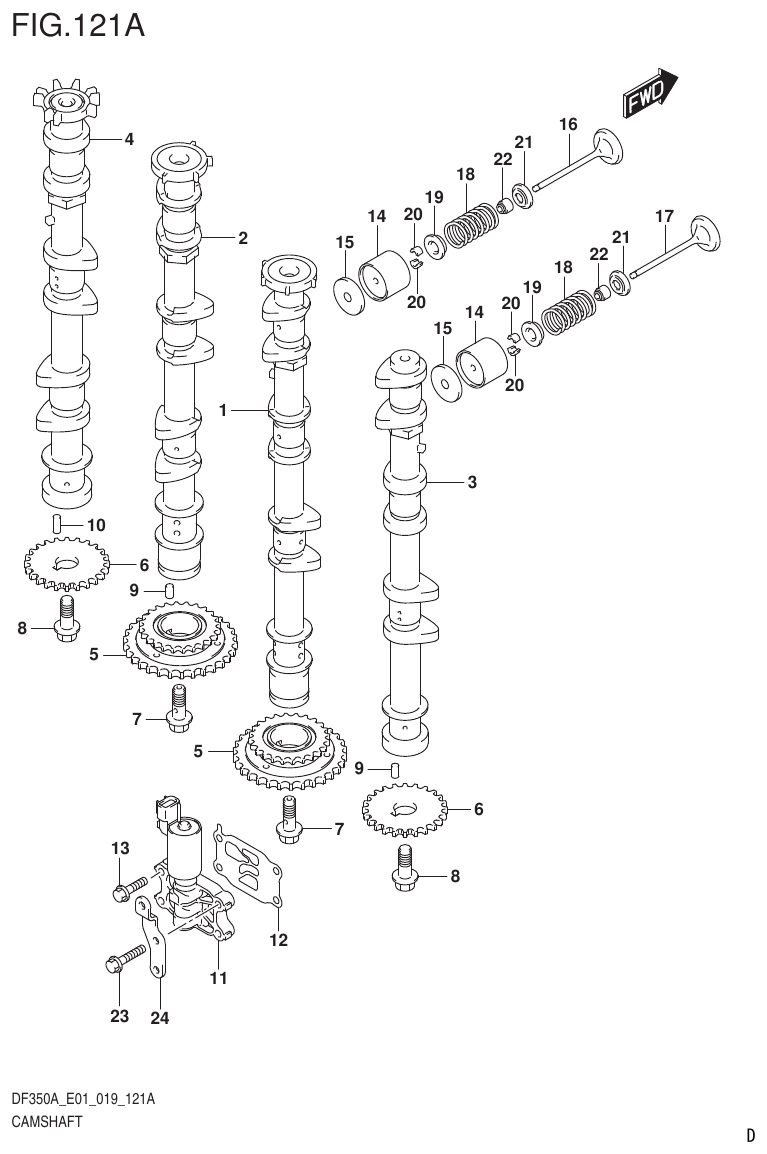 Suzuki DF325AT CAMSHAFT parts diagram