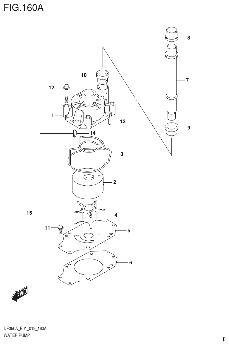 Suzuki DF325AT WATER PUMP (E01) parts diagram