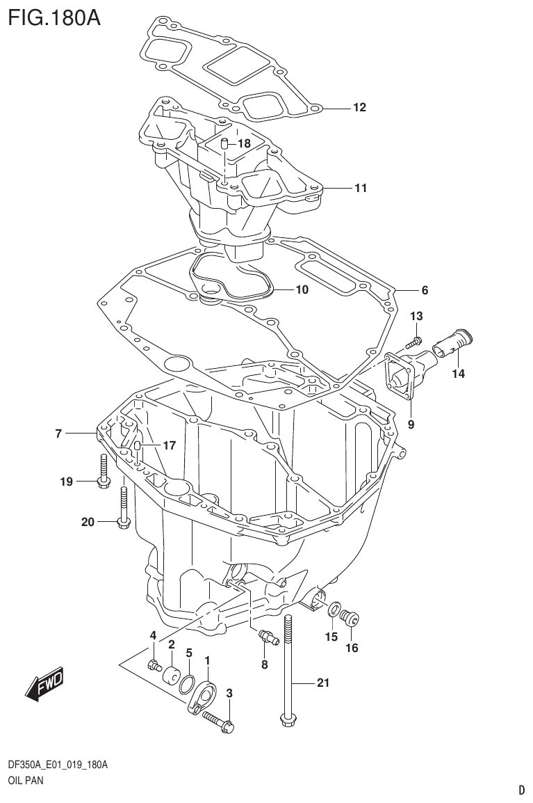 Suzuki DF325AT OIL PAN parts diagram