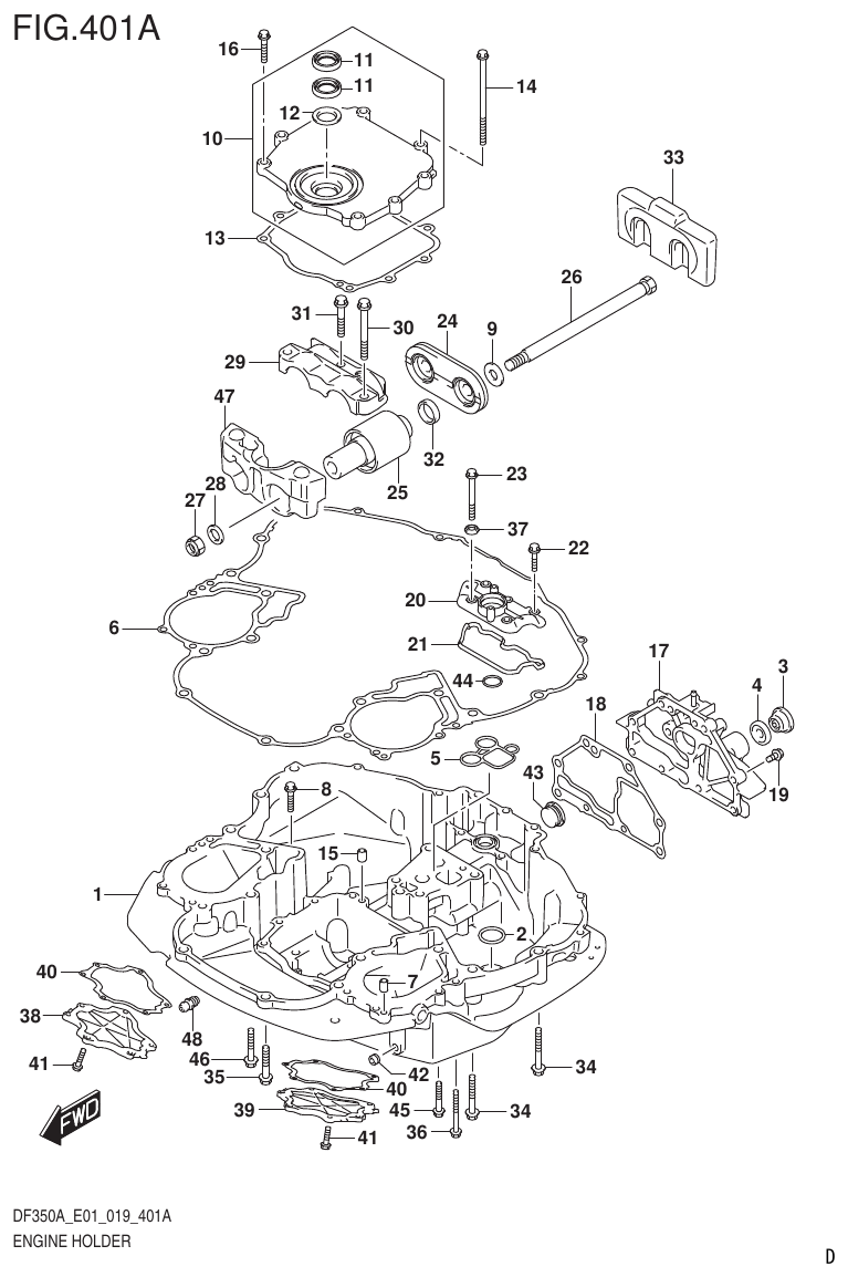Suzuki DF325AT ENGINE HOLDER parts diagram