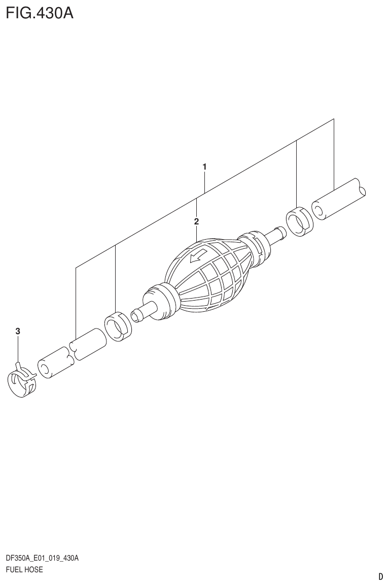 Suzuki DF325AT FUEL HOSE parts diagram