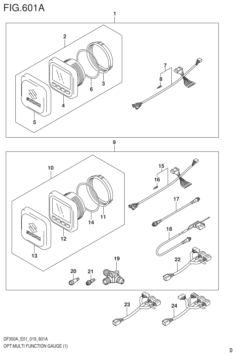 Suzuki DF325AT OPT:MULTI FUNCTION GAUGE (1) parts diagram
