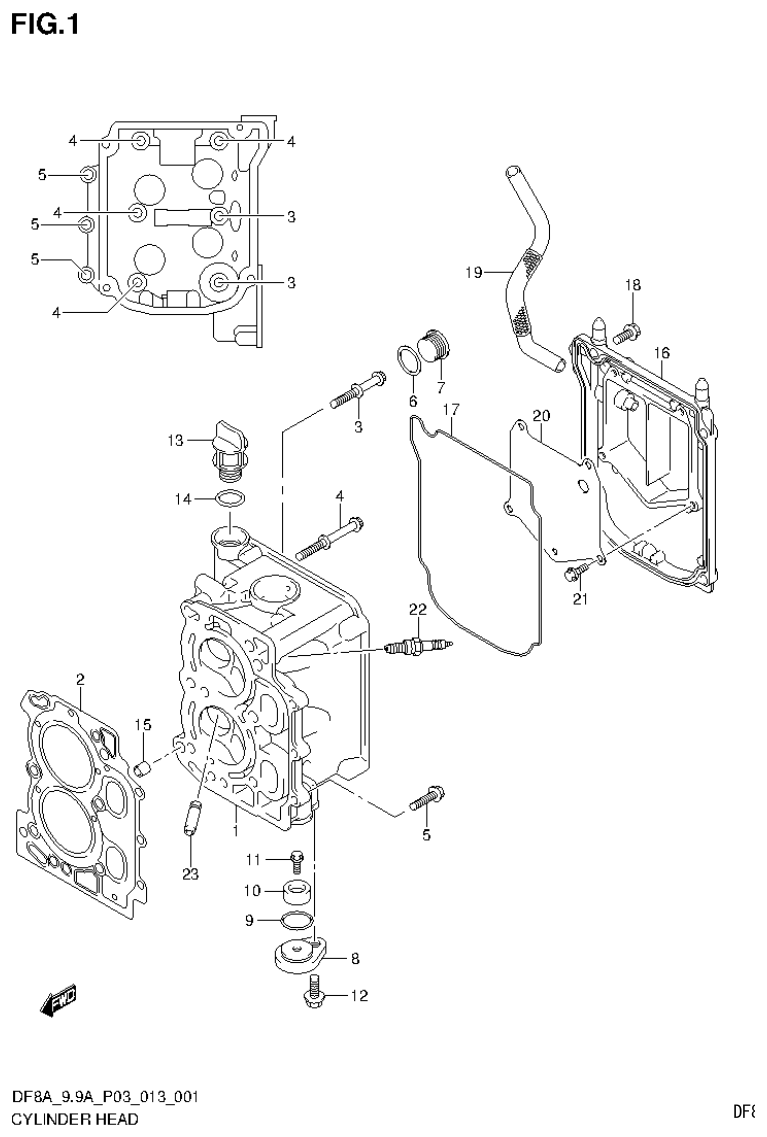 Suzuki DF8AR CYLINDER HEAD parts diagram