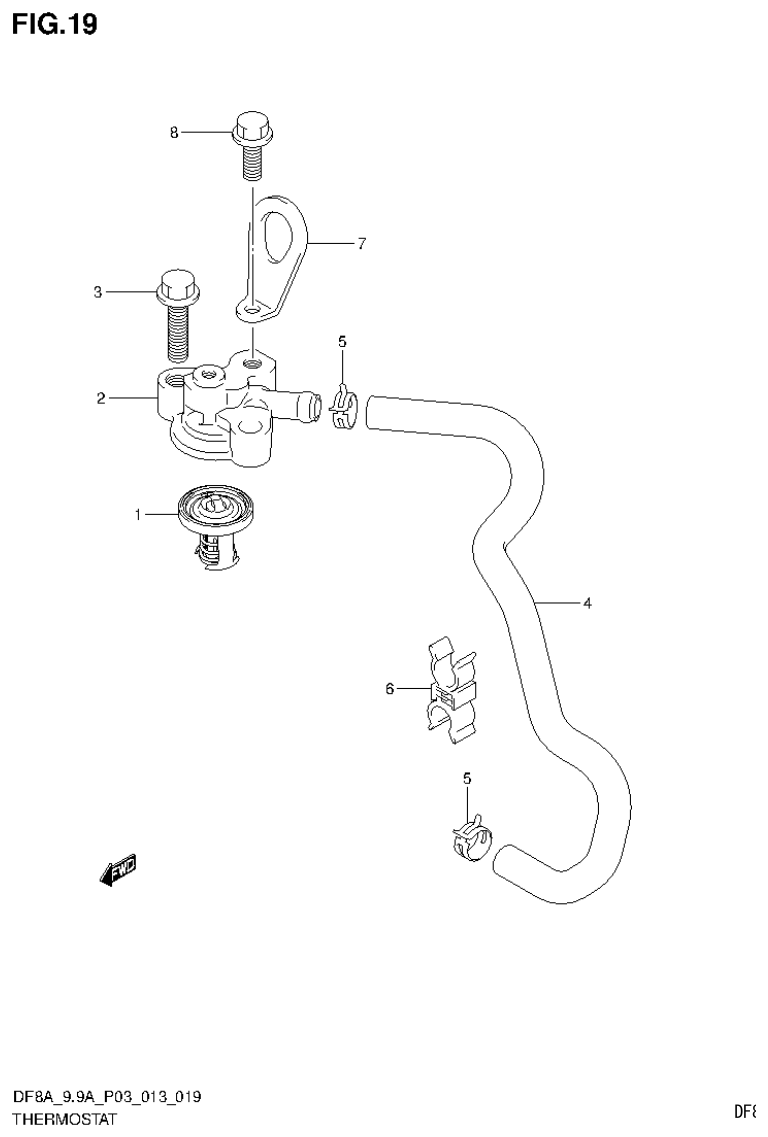 Suzuki DF8AR THERMOSTAT parts diagram