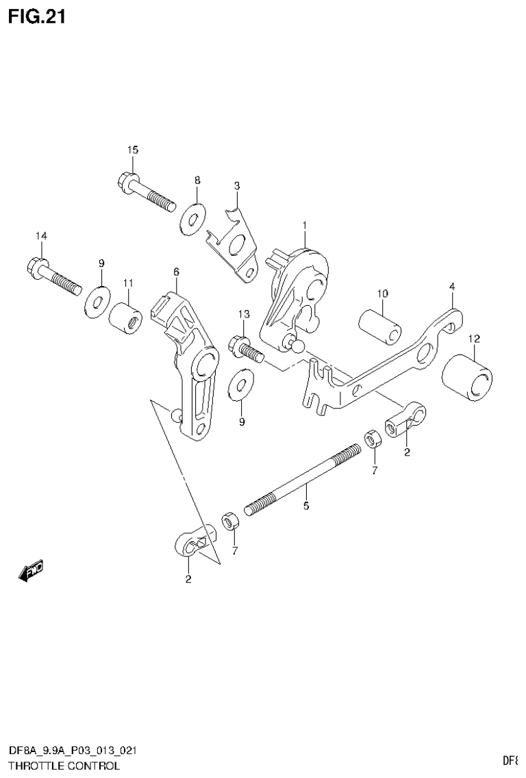 Suzuki DF8AR THROTTLE CONTROL (DF8A P03) parts diagram