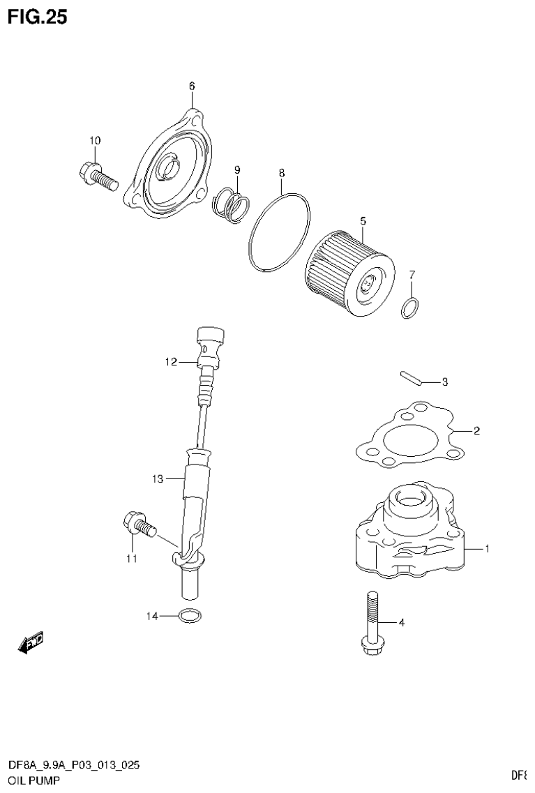 Suzuki DF8AR OIL PUMP parts diagram