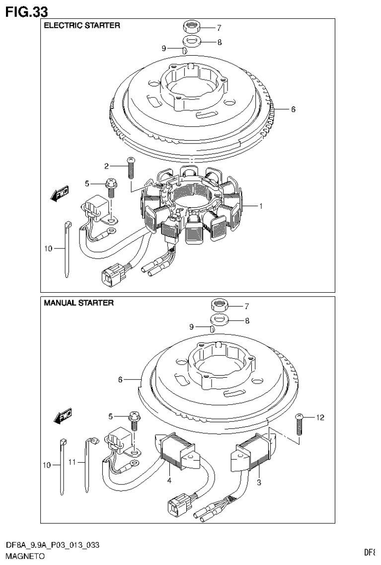 Suzuki DF8AR MAGNETO (DF8A P03) parts diagram