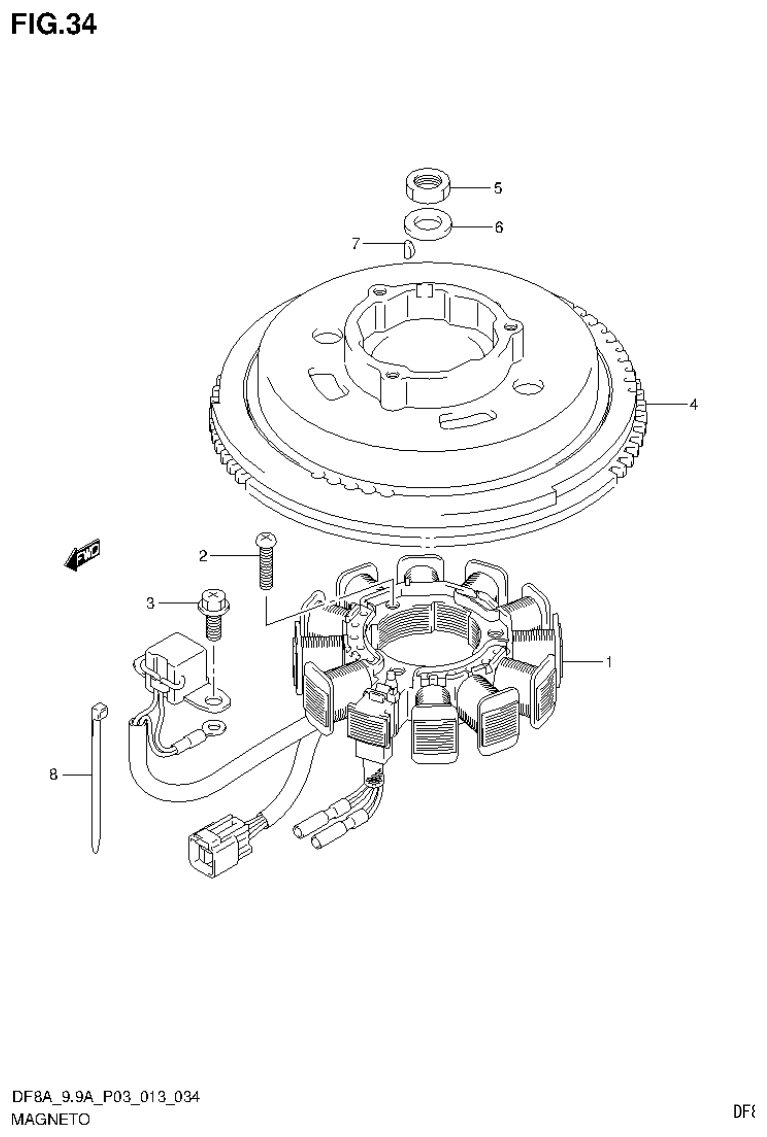 Suzuki DF8AR MAGNETO (DF8AR P03) parts diagram