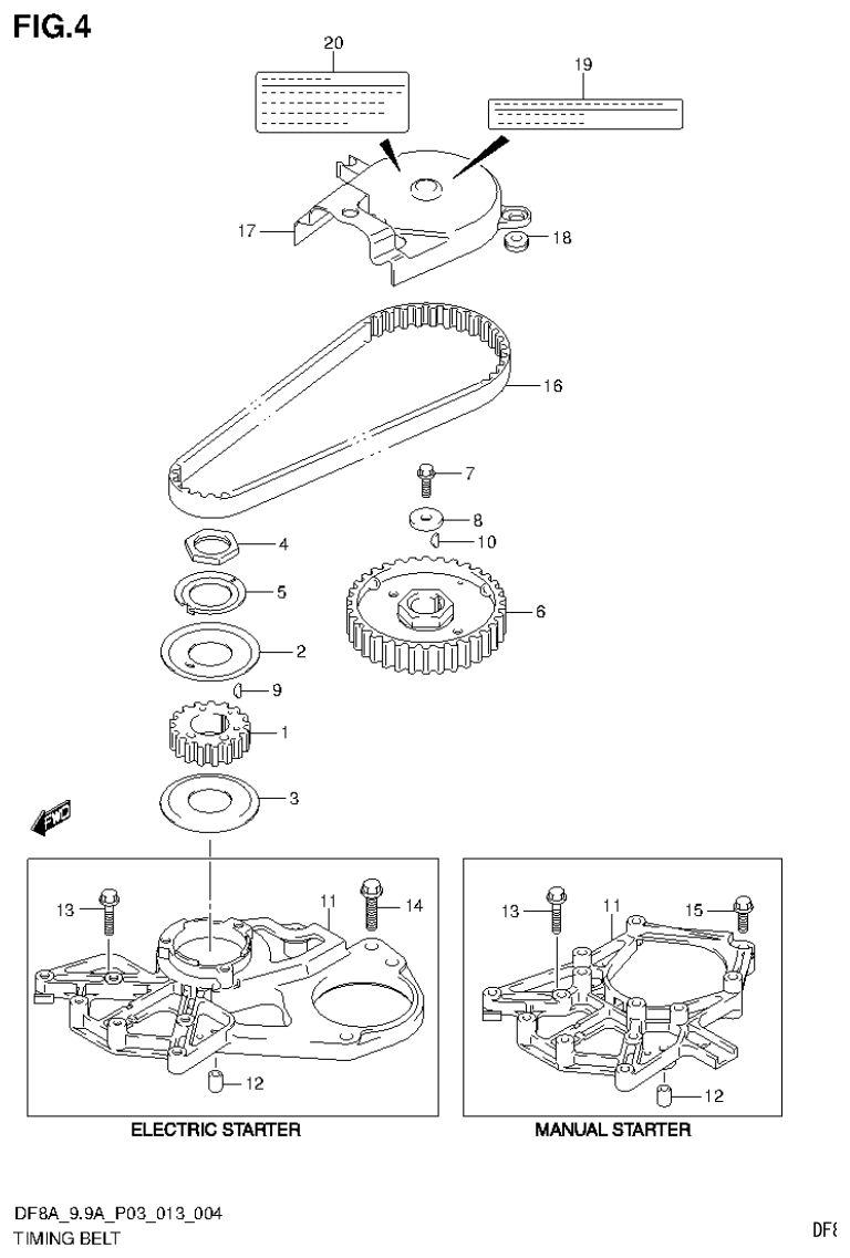 Suzuki DF8AR TIMING BELT (DF8A P03) parts diagram