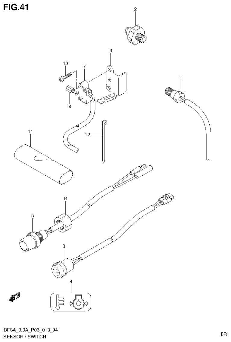 Suzuki DF8AR SENSOR / SWITCH (DF8A P03) parts diagram