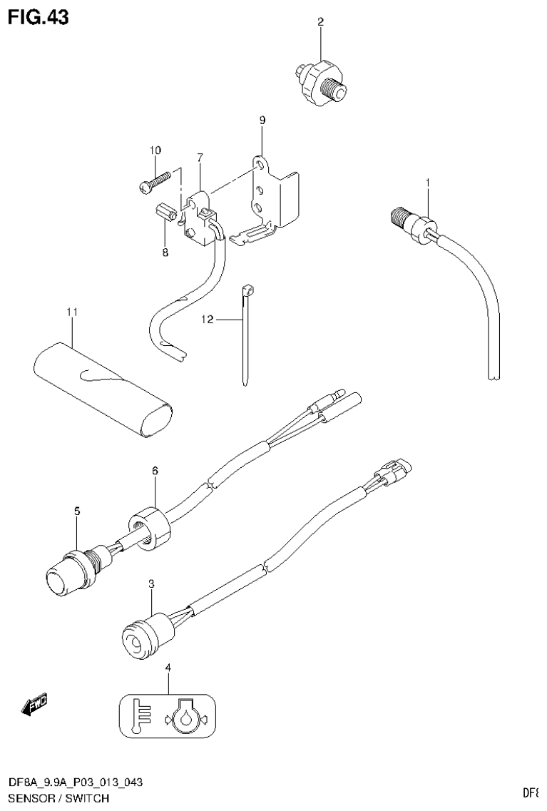 Suzuki DF8AR SENSOR / SWITCH (DF9.9A P03) parts diagram