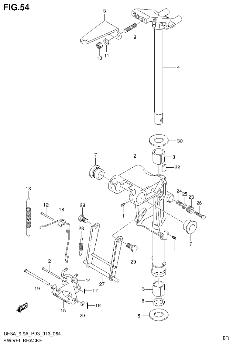 Suzuki DF8AR SWIVEL BRACKET (DF8AR P03) parts diagram