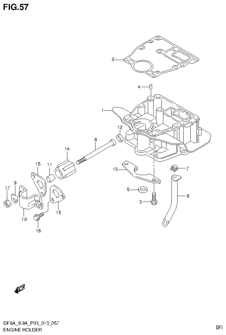 Suzuki DF8AR ENGINE HOLDER parts diagram