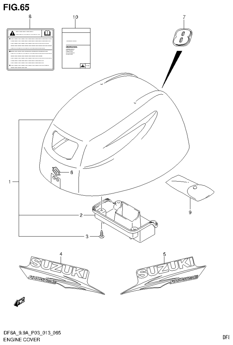 Suzuki DF8AR ENGINE COVER (DF8AR P03) parts diagram
