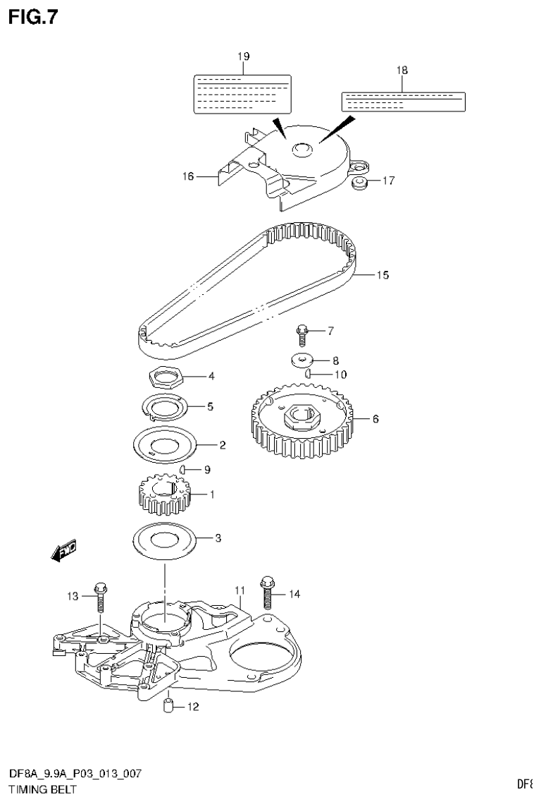 Suzuki DF8AR TIMING BELT (DF9.9AR P03) parts diagram