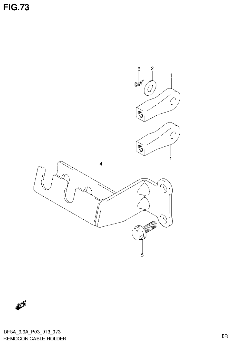 Suzuki DF8AR REMOCON CABLE HOLDER (DF8AR P03) parts diagram