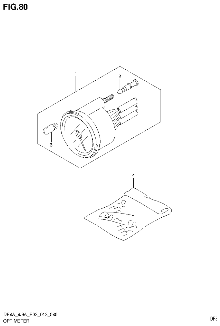 Suzuki DF8AR OPT:METER (DF9.9AR P03) parts diagram