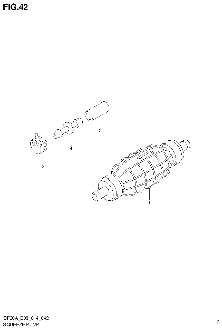 Suzuki DF80A, DF90A SQUEEZE PUMP parts diagram