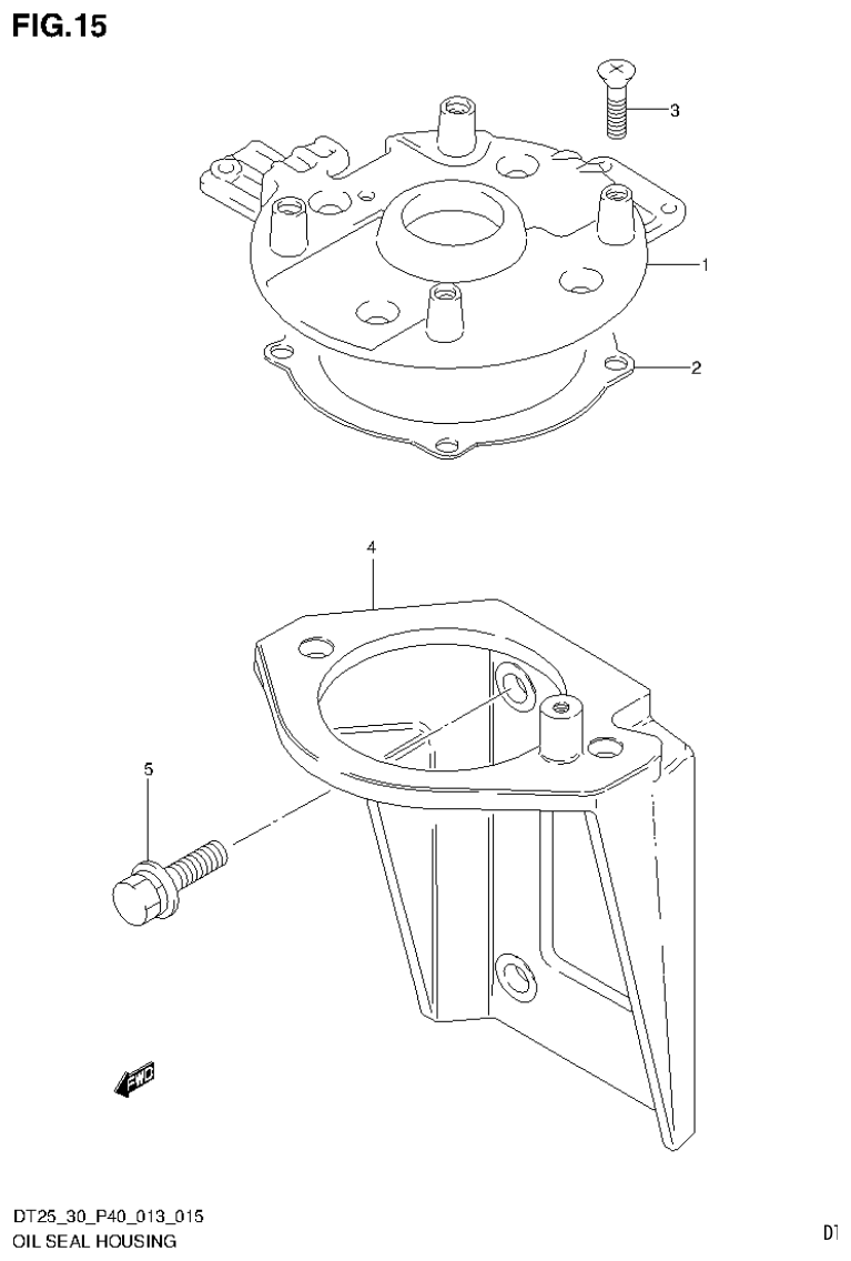 Suzuki DT25, DT25K, DT30, DT30R OIL SEAL HOUSING (DT30R P40) parts diagram