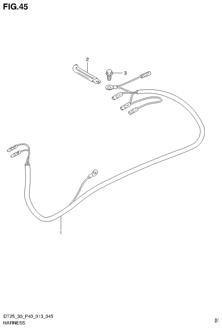 Suzuki DT25, DT25K, DT30, DT30R HARNESS (DT25K P36) parts diagram