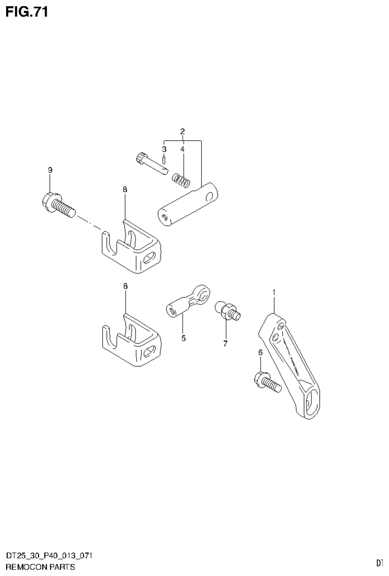 Suzuki DT25, DT25K, DT30, DT30R REMOCON PARTS (DT30R P40) parts diagram