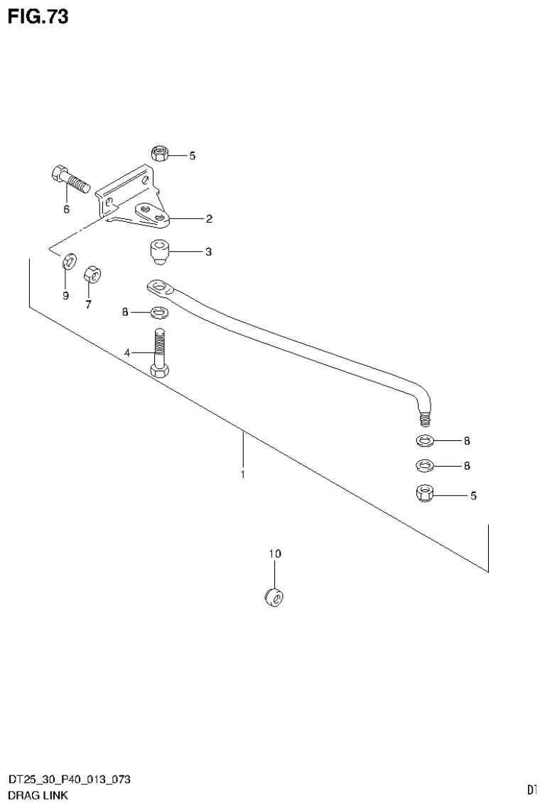 Suzuki DT25, DT25K, DT30, DT30R DRAG LINK (DT30R P40) parts diagram
