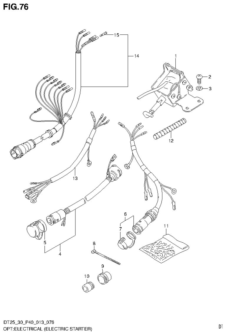 Suzuki DT25, DT25K, DT30, DT30R OPT:ELECTRICAL (ELECTRIC STARTER) (DT25K P36) parts diagram