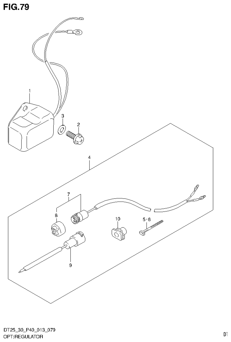 Suzuki DT25, DT25K, DT30, DT30R OPT:REGULATOR (DT25K P36) parts diagram