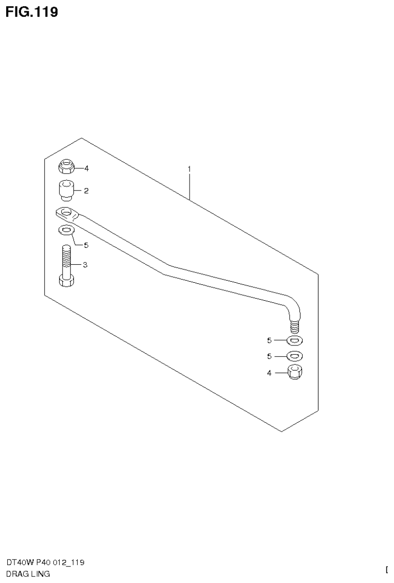 Suzuki DT40W, DT40WR, DT40WK DRAG LING (DT40WR P40) parts diagram