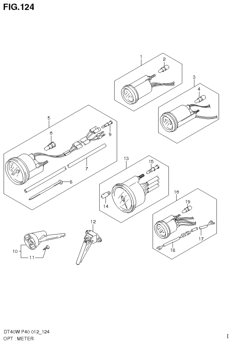 Suzuki DT40W, DT40WR, DT40WK OPT : METER (DT40W P40) parts diagram