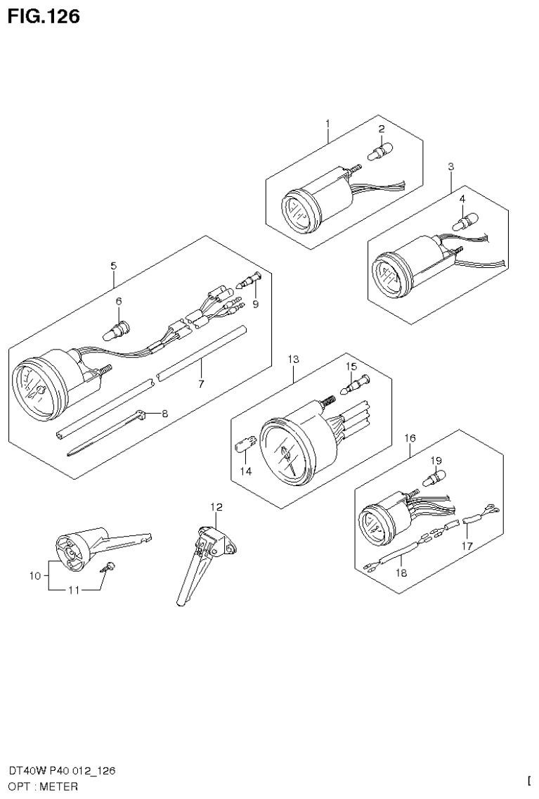 Suzuki DT40W, DT40WR, DT40WK OPT : METER (DT40WR P90) parts diagram