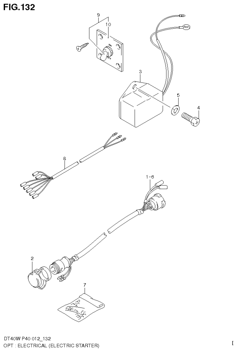 Suzuki DT40W, DT40WR, DT40WK OPT : ELECTRICAL (ELECTRIC STARTER) (DT40WR P90) parts diagram