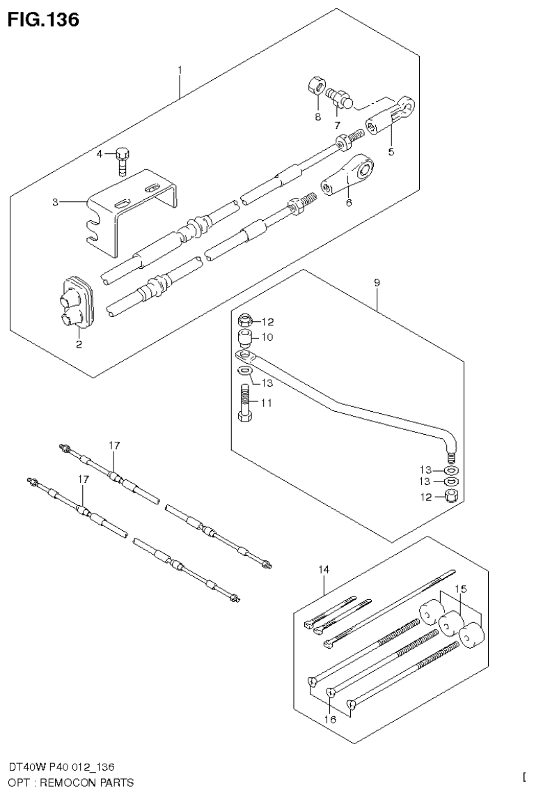 Suzuki DT40W, DT40WR, DT40WK OPT : REMOCON PARTS (DT40W P90) parts diagram