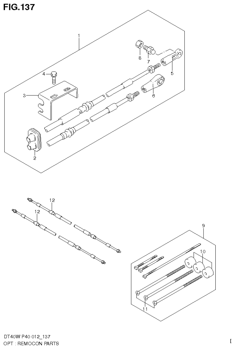 Suzuki DT40W, DT40WR, DT40WK OPT : REMOCON PARTS (DT40WR P40) parts diagram