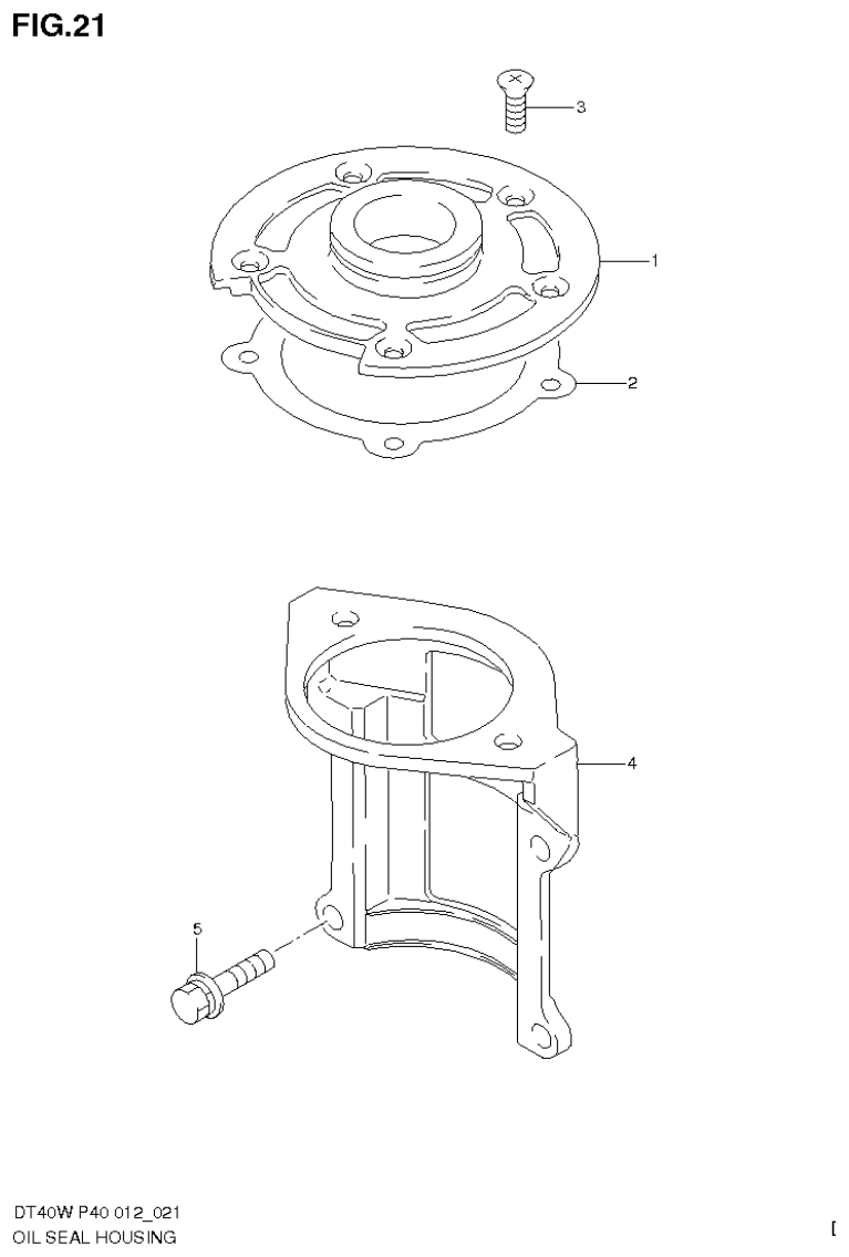 Suzuki DT40W, DT40WR, DT40WK OIL SEAL HOUSING (DT40W P40) parts diagram