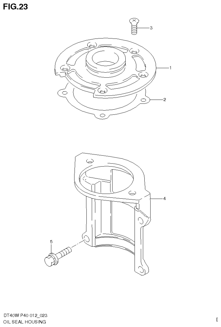 Suzuki DT40W, DT40WR, DT40WK OIL SEAL HOUSING (DT40WR P40) parts diagram