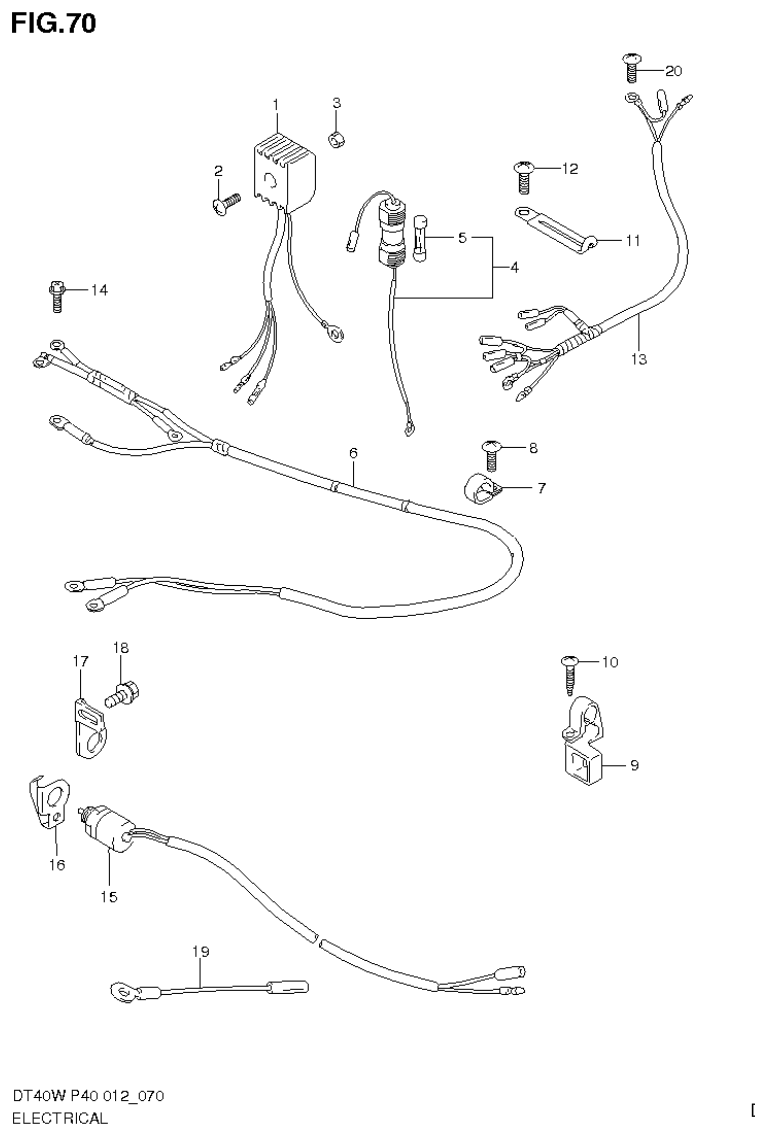 Suzuki DT40W, DT40WR, DT40WK ELECTRICAL (DT40W P40) parts diagram