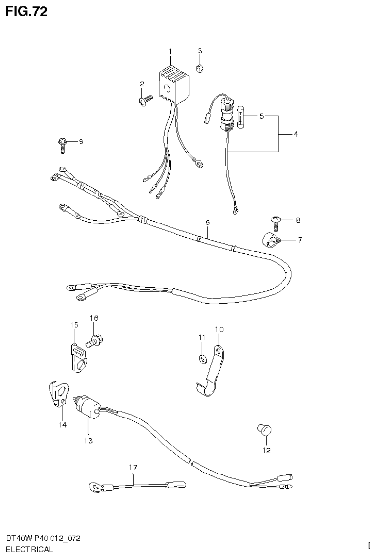 Suzuki DT40W, DT40WR, DT40WK ELECTRICAL (DT40WR P40) parts diagram
