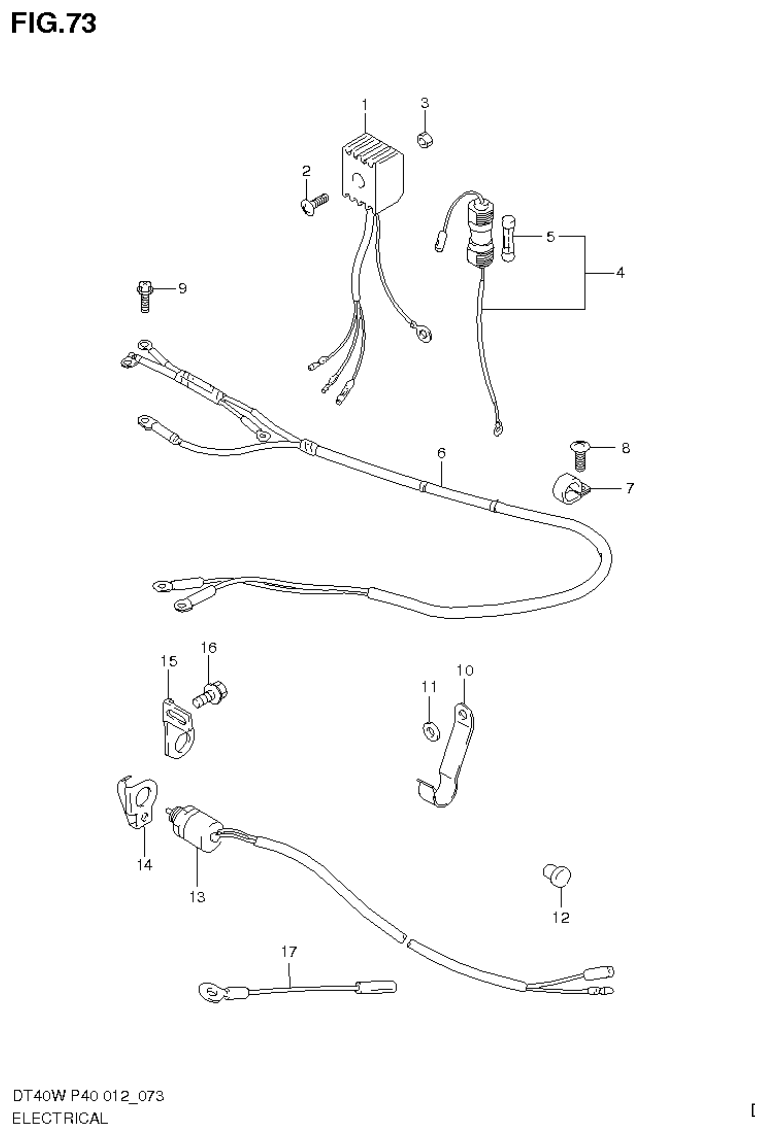 Suzuki DT40W, DT40WR, DT40WK ELECTRICAL (DT40WR P90) parts diagram