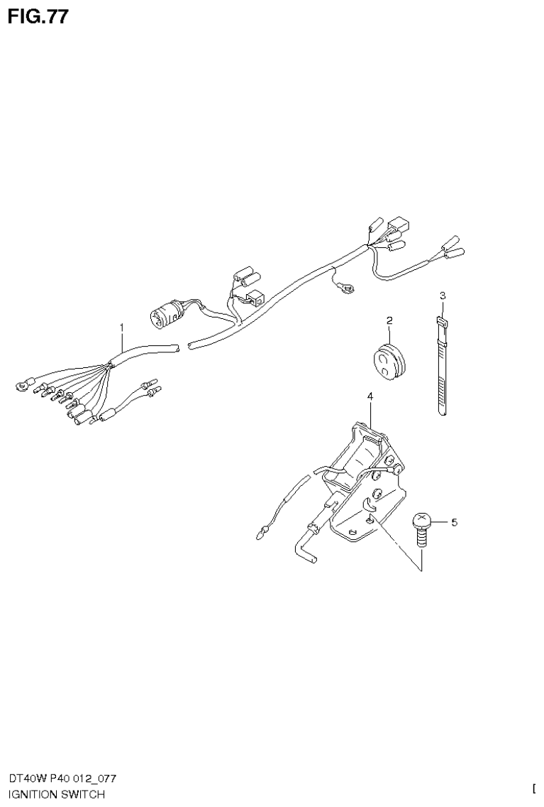 Suzuki DT40W, DT40WR, DT40WK IGNITION SWITCH (DT40WR P40) parts diagram