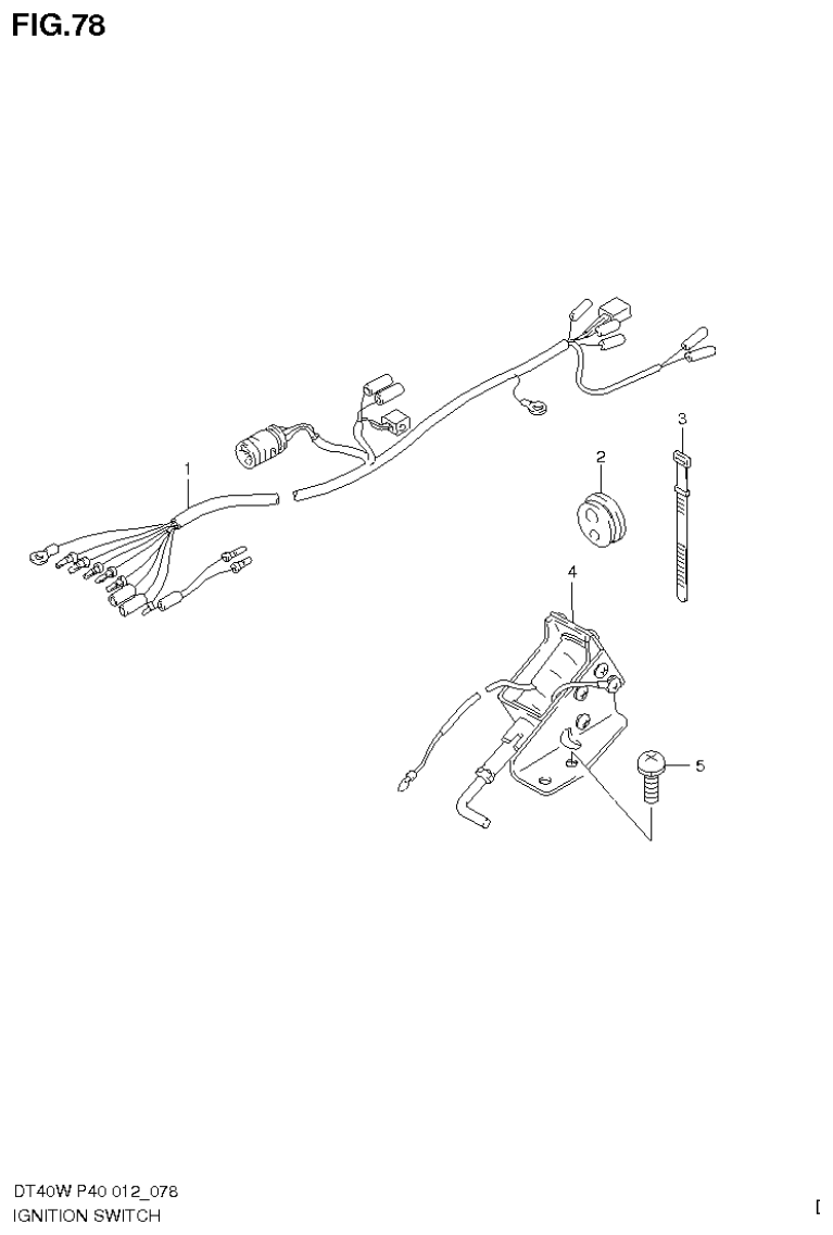 Suzuki DT40W, DT40WR, DT40WK IGNITION SWITCH (DT40WR P90) parts diagram
