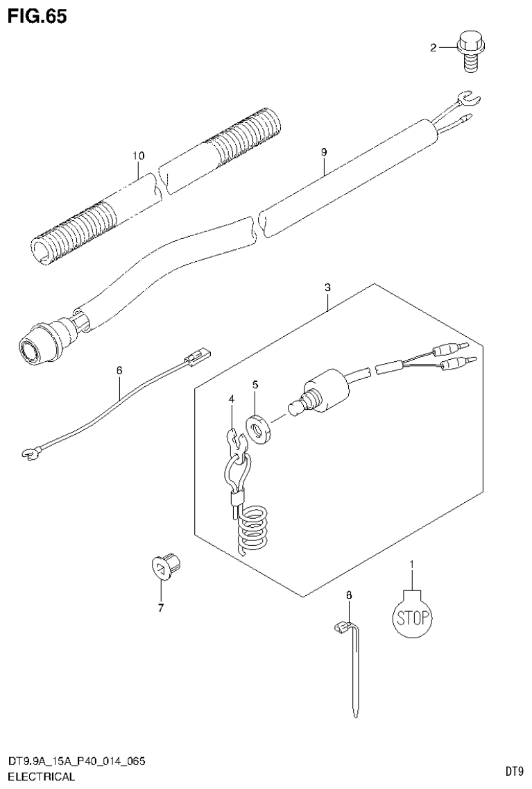 Suzuki DT9.9A, DT9.9AK, DT15A, DT15AK, DT9.9, DT9.9K, DT15, DT15K, DT9 ELECTRICAL (DT15AK P36) parts diagram