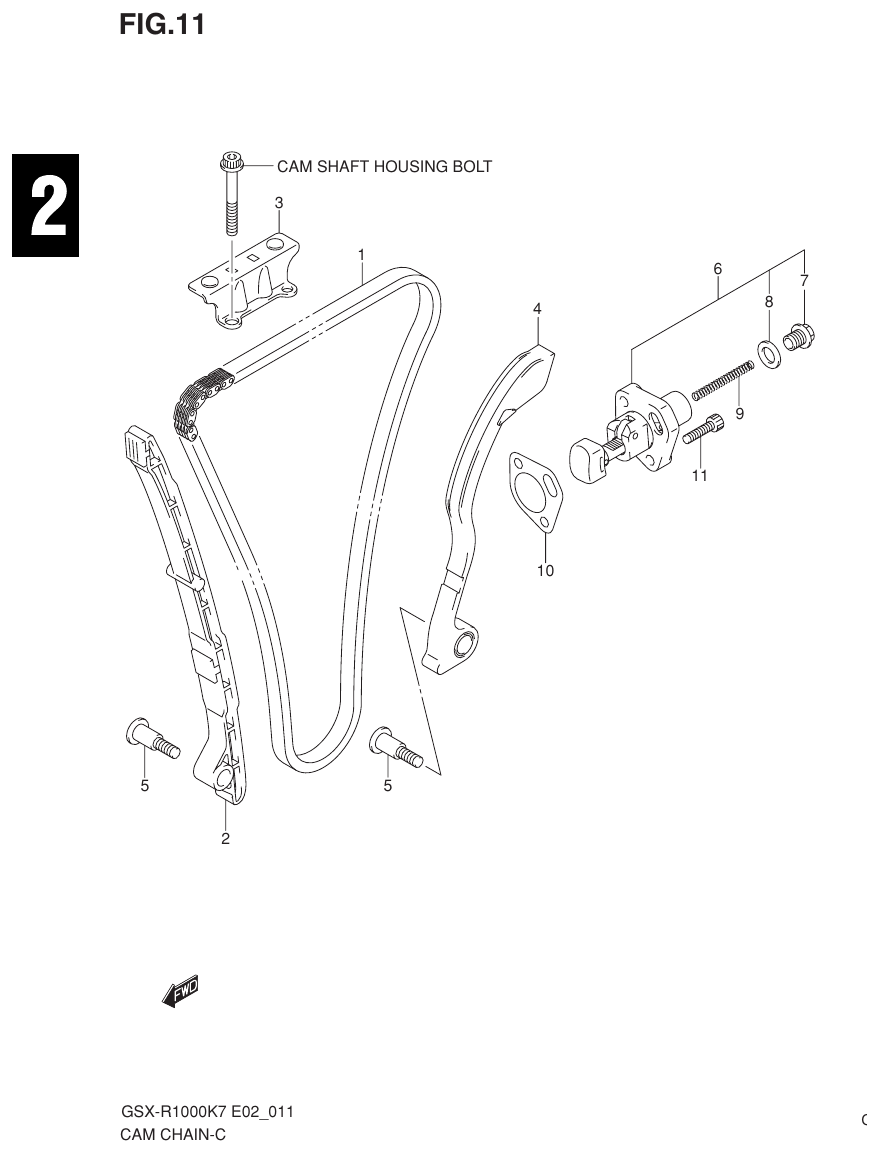 Suzuki GSX-R1000K7_K8_E2(9900B-30239-012) （B-15） CAM CHAIN parts diagram