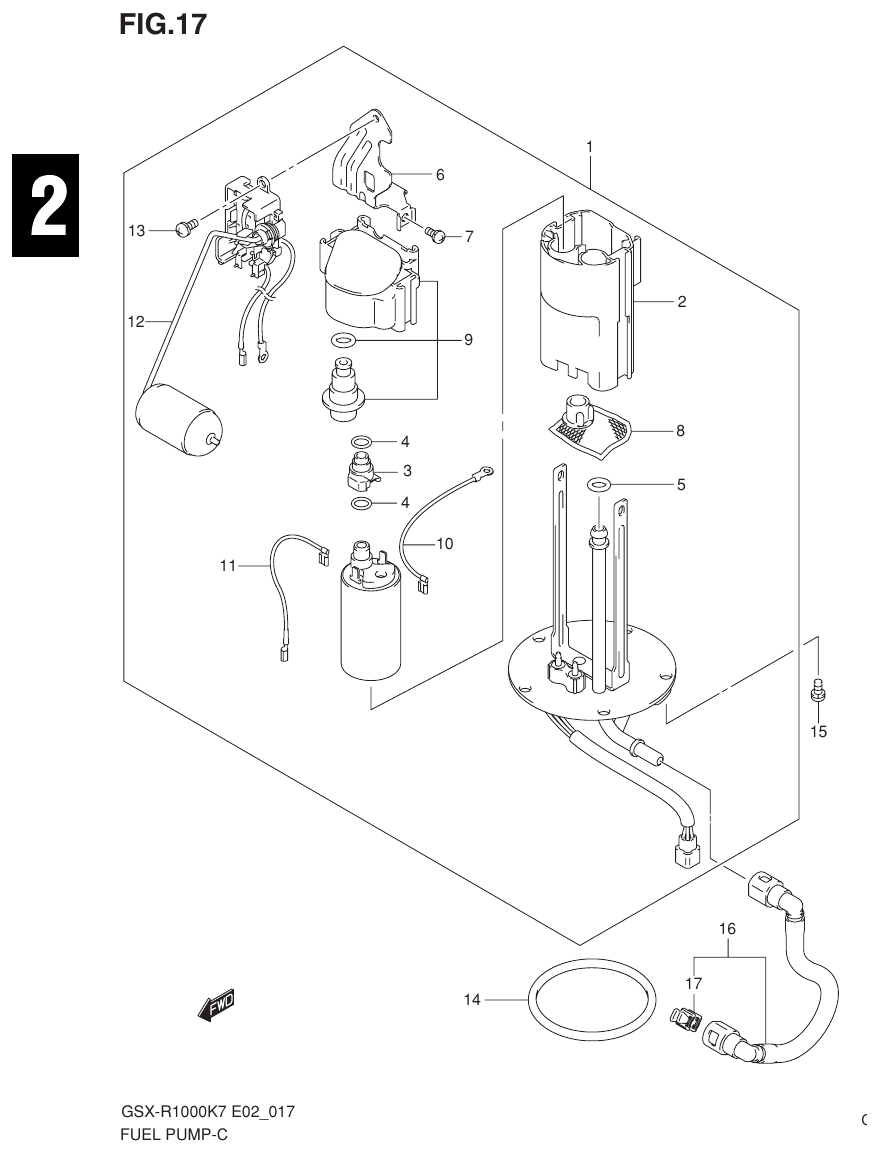 Suzuki GSX-R1000K7_K8_E2(9900B-30239-012) （C-9） FUEL PUMP parts diagram