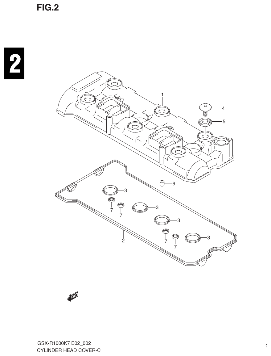 Suzuki GSX-R1000K7_K8_E2(9900B-30239-012) （B-3） CYLINDER HEAD COVER parts diagram