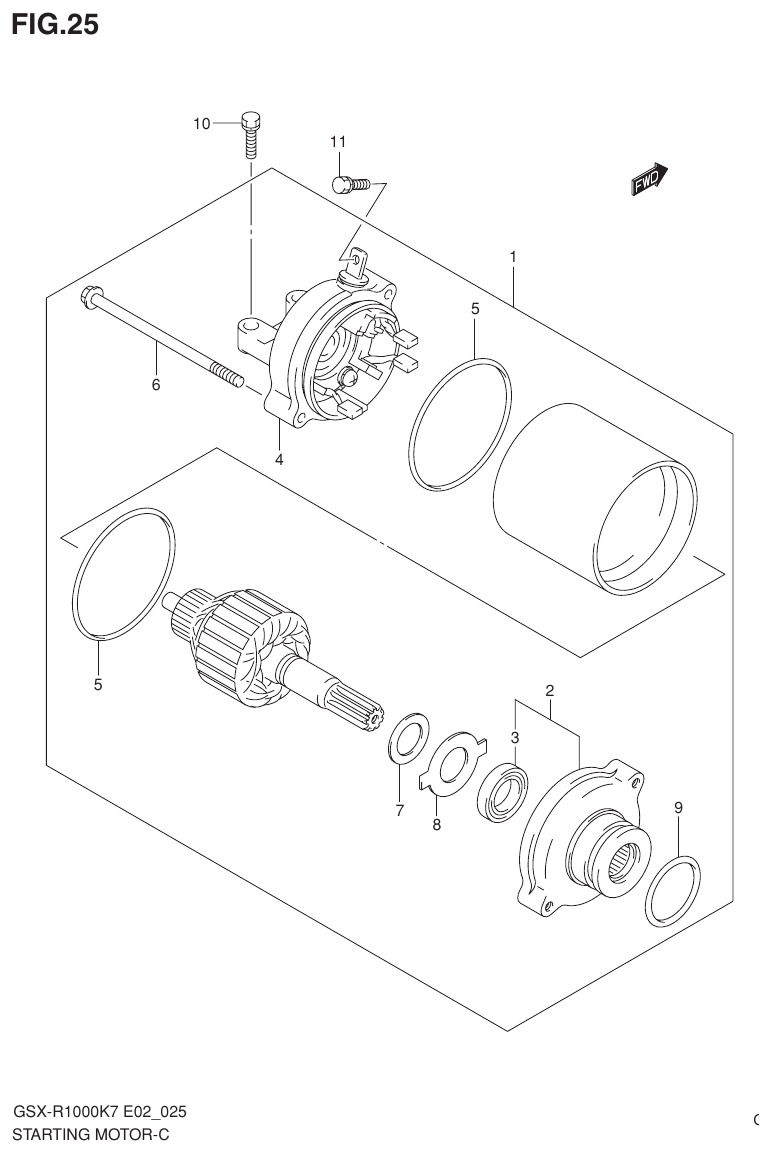 Suzuki GSX-R1000K7_K8_E2(9900B-30239-012) （D-8） STARTING MOTOR parts diagram