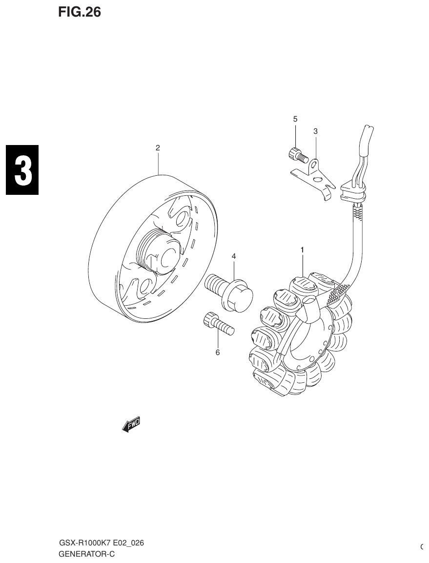 Suzuki GSX-R1000K7_K8_E2(9900B-30239-012) （D-9） GENERATOR parts diagram