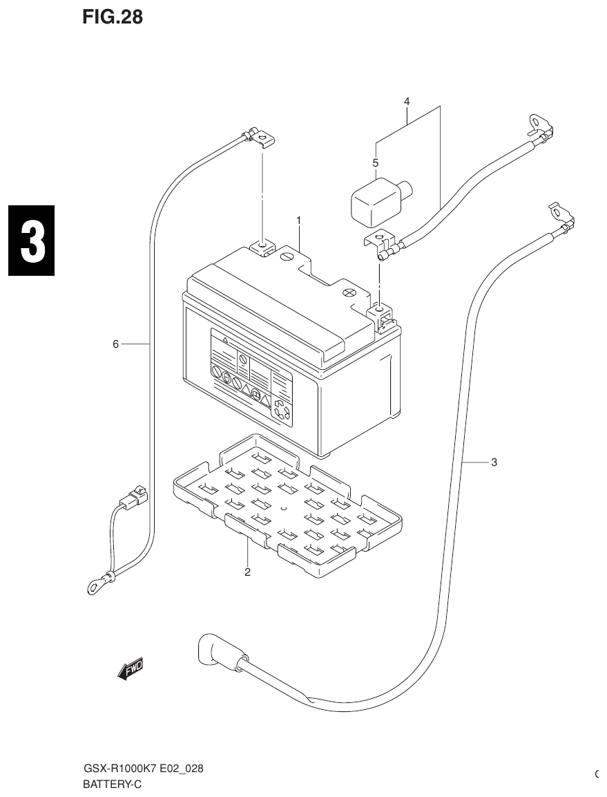 Suzuki GSX-R1000K7_K8_E2(9900B-30239-012) （D-11） BATTERY parts diagram